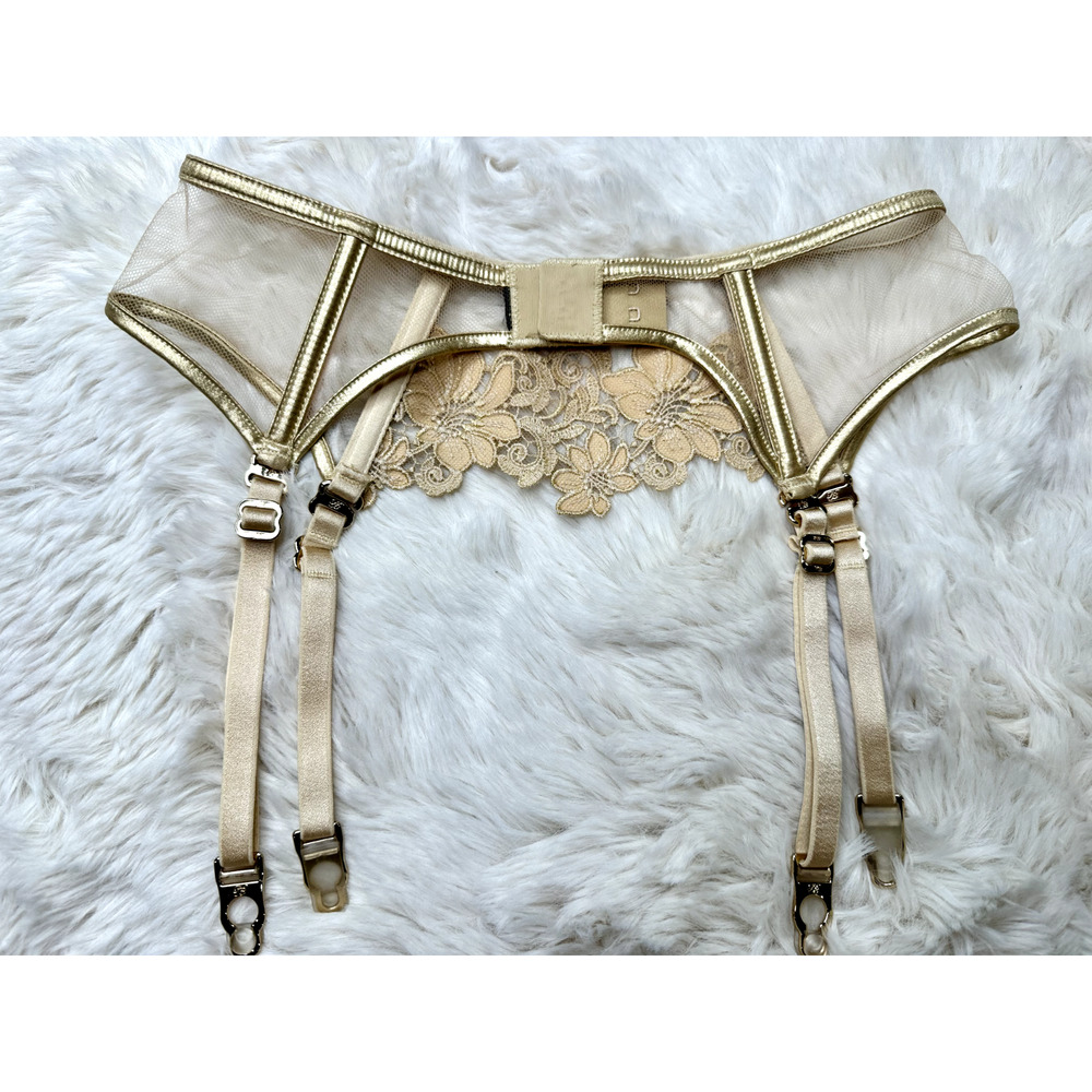 Honey Birdette AMELIE💛 Gold Floral Garter XS - Picture 2 of 3